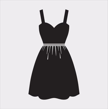 sundress silhouette illustration on White Background vector