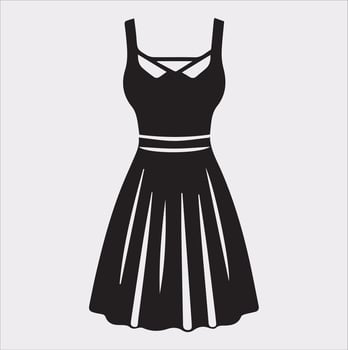 sundress silhouette illustration on White Background vector