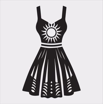 sundress silhouette illustration on White Background vector