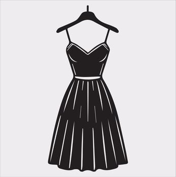 sundress silhouette illustration on White Background vector