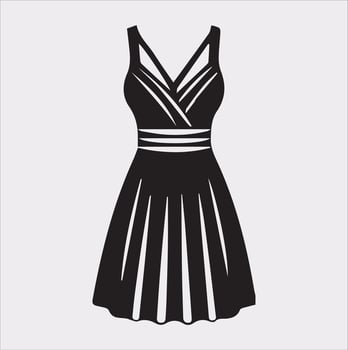 sundress silhouette illustration on White Background vector