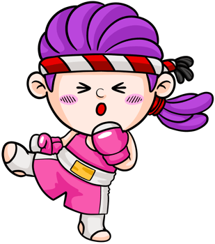 cute cartoon boxer woman sport character illustration png