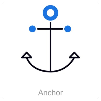 Anchor and ship icon concept vector