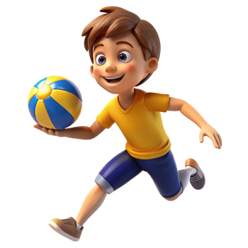 Boy Playing Volley 3d Render png