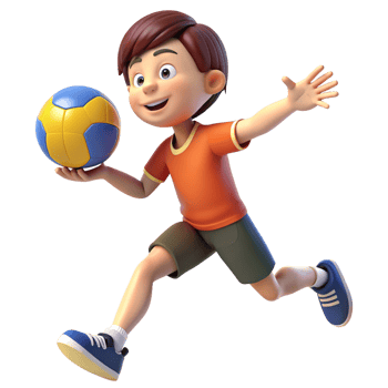 Boy Playing Volley 3d Graphic png