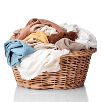 clothes in a basket on a transparent background png