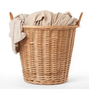 wicker basket with cloths png