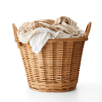 clothes in a basket on a transparent background png