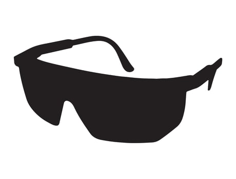 Safety goggle silhouette on white background vector