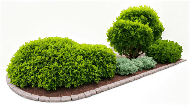 Green garden bushes cut out png