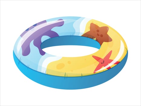 isolated cartoon children's inflatable ring for swimming. vector