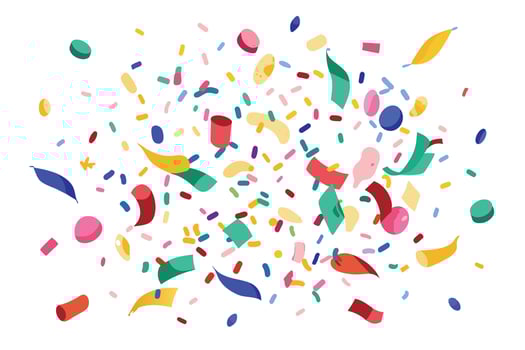 Colorful Confetti Falling On White Background vector
