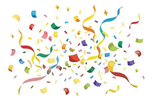 Colorful Confetti And Streamers Floating In The Air vector