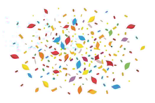 Colorful Confetti Falling On White Background vector