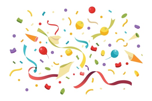Colorful Confetti and Ribbons Celebrate a Party vector