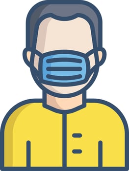 Mask Man linear color illustration vector