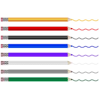 pencil shaped lines. pencil line. pencil strokes. illustration vector