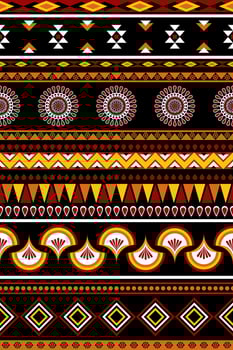 tribal pattern. colorful tribal pattern design. tribal ethnic geometric pattern on black background. design for background, wallpaper, fabric, clothes, wrapping, embroidery, carpet, decor, textile vector