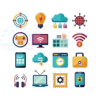 Technology Icon Set Illustration for Documents, Websites and Mobile Applications vector
