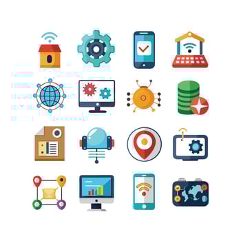 Technology Icon Set Illustration for Documents, Websites and Mobile Applications vector