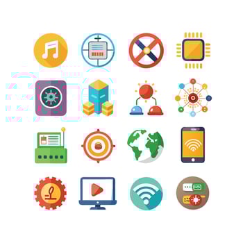 Technology Icon Set Illustration for Documents, Websites and Mobile Applications vector