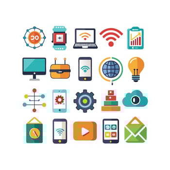 Technology Icon Set Illustration for Documents, Websites and Mobile Applications vector