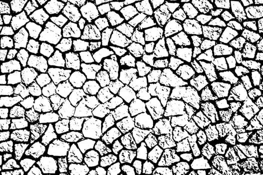 Rustic cracked texture with many cracks and scratches. Abstract background. Broken and damaged surface. vector