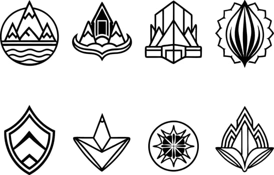 set off minimal logo and icon illustration black and white vector