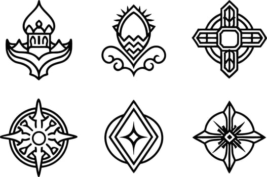 set off minimal logo and icon illustration black and white vector