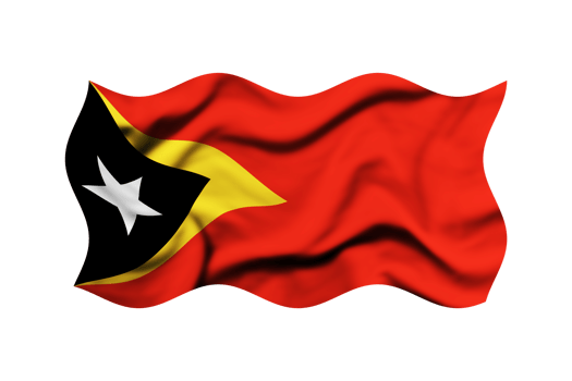 Waving the flag of East Timor on a transparent background. 3d rendering png