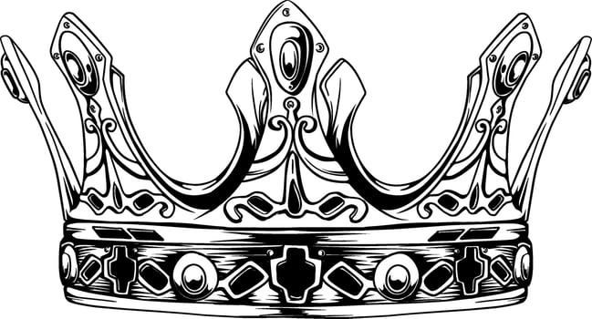 Royal king crown hand drawn sketch doodle illustration vector
