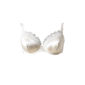 Elegant Ivory Silk Bra An elegant ivory silk bra with delicate embroidery along the cups png