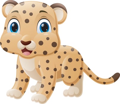 Cute baby cheetah cartoon posing vector