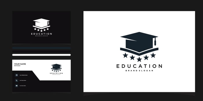 Education logo icon design with star. Premium vector