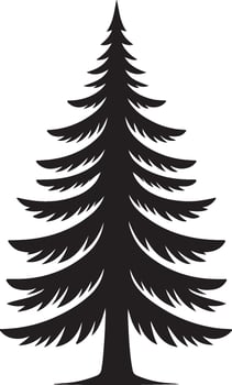 fir tree silhouette illustration vector
