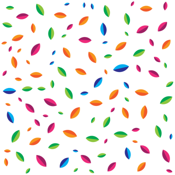 Colorful design of leaf pattern shapes in different colorful sizes png