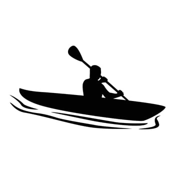 kayaking silhouette design. water sport sign and symbol. vector