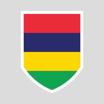 Mauritius Flag Shield Shape Frame vector