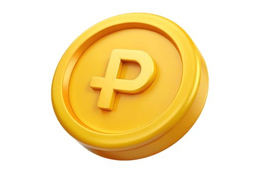 Illustration of 3d ruble gold coin isolated on the transparent background png