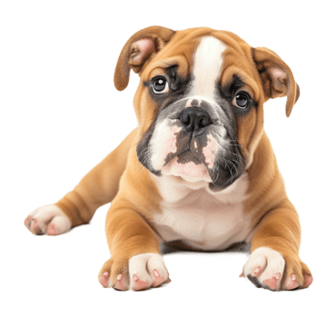 Cute Bulldog Puppy Isolated on Transparent Background png