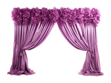 Purple Floral Curtain Isolated on Transparent Background png