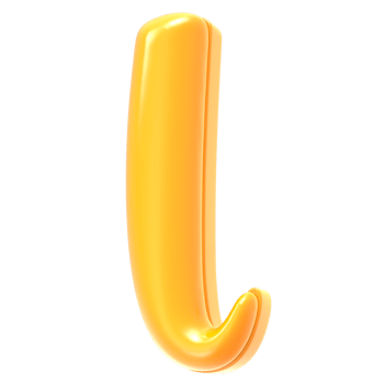 l Font Yellow 3D Rendering png