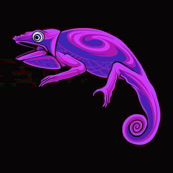 Chameleon Illustration Design For Elements, editable colors vector