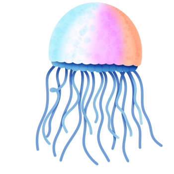 Cute cartoon jellyfish png
