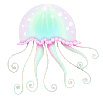 Cute cartoon jellyfish png