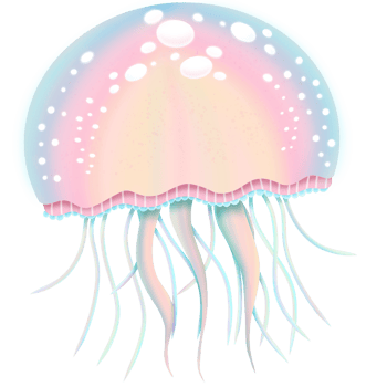 Cute cartoon jellyfish png
