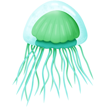 Cute cartoon jellyfish png