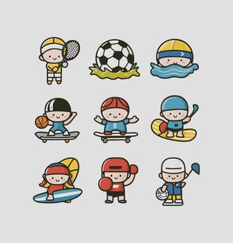 printable stickers clipart illustration set vector