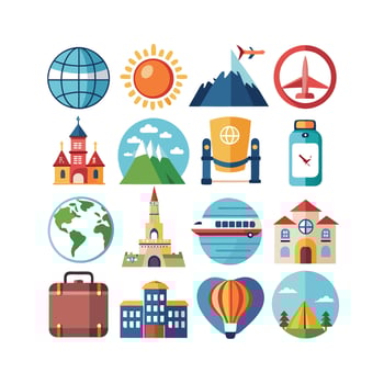 Travel Icon Set Collection for Documents, Websites and Mobile Applications vector