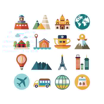 Travel Icon Set Collection for Documents, Websites and Mobile Applications vector
